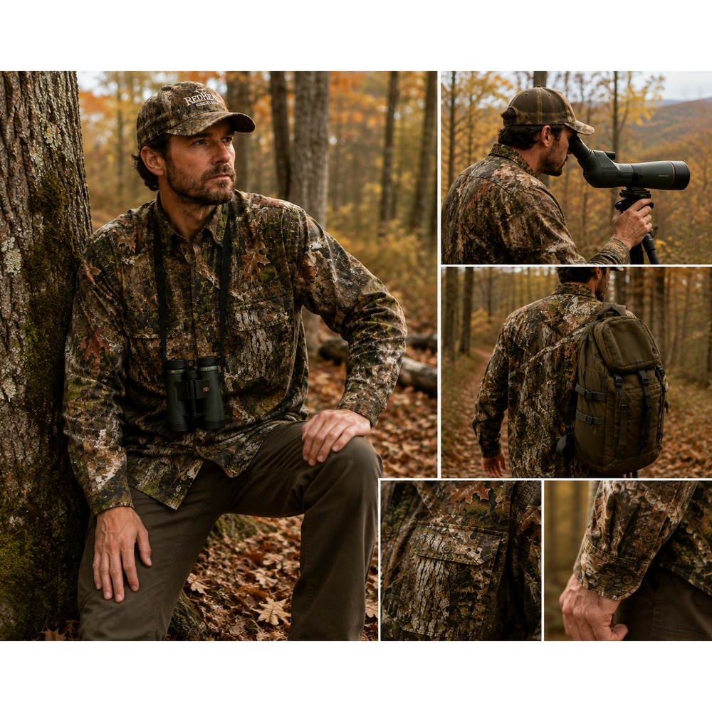 RedHead Silent Hide Mens XL Camo Hunting Shirt Long Sleeve Button Up Outdoor
